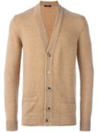 Roberto Collina Classic Cardigan, Men's, Size: 48, Nude/neutrals, Nylon/alpaca/merino