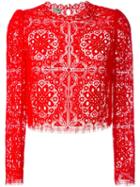 Temperley London Nomi Crochet Top, Women's, Size: 10, Red, Silk/nylon/polyester/viscose