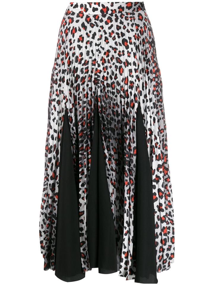 Marques'almeida Satin Leopard Print Skirt - Black