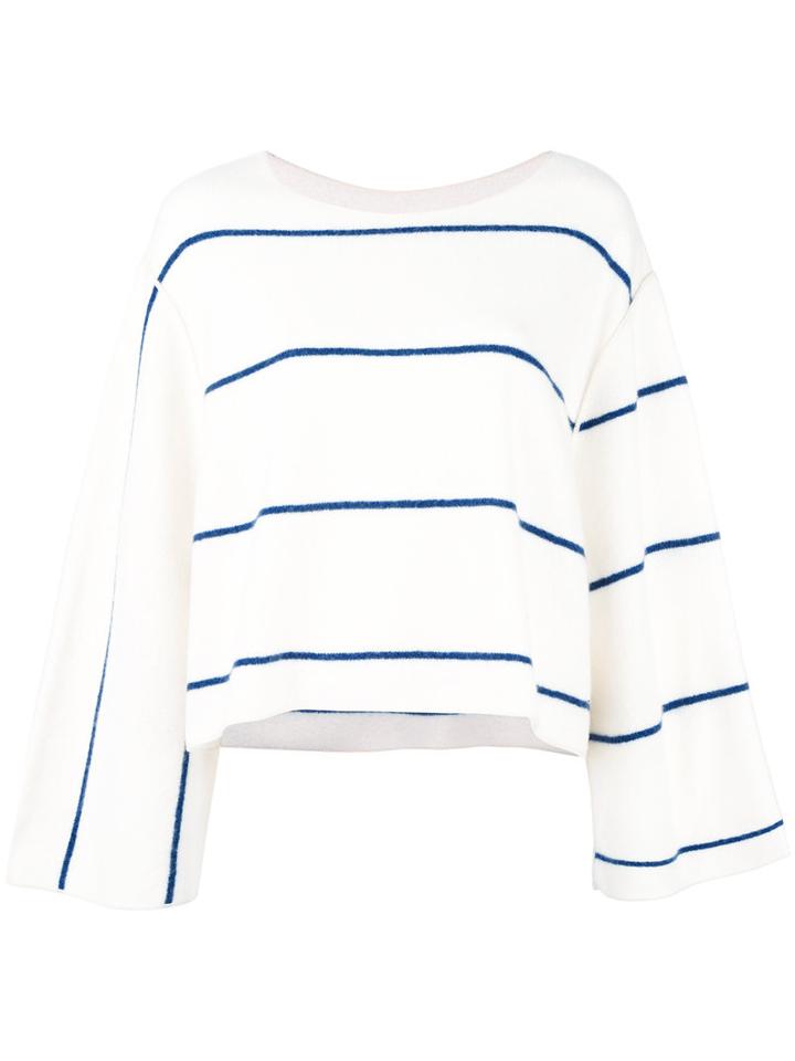 Dusan Striped Flared Jumper, Women's, Nude/neutrals, Cashmere