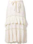 Zimmermann Lace-up Midi Skirt - White