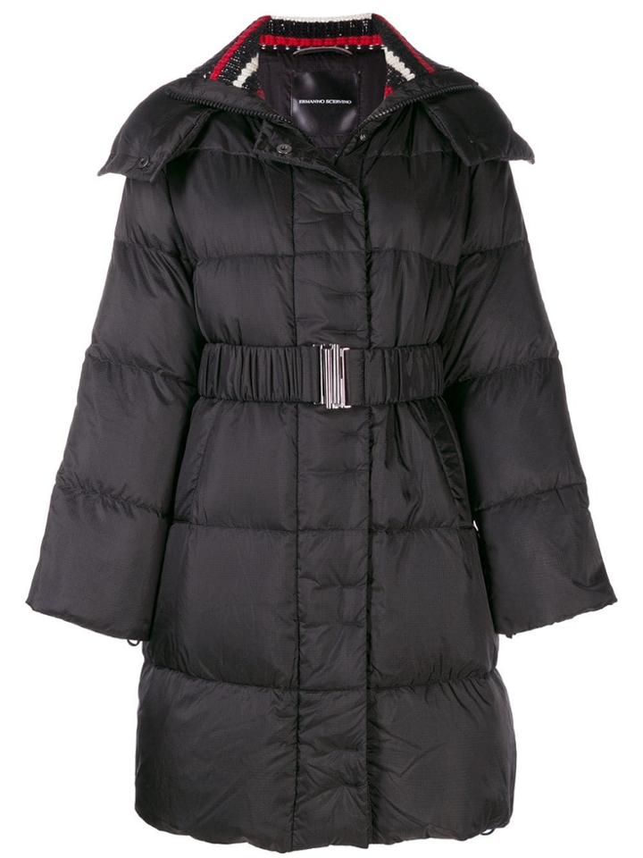 Ermanno Scervino Glass-embellished Puffer Jacket - Black