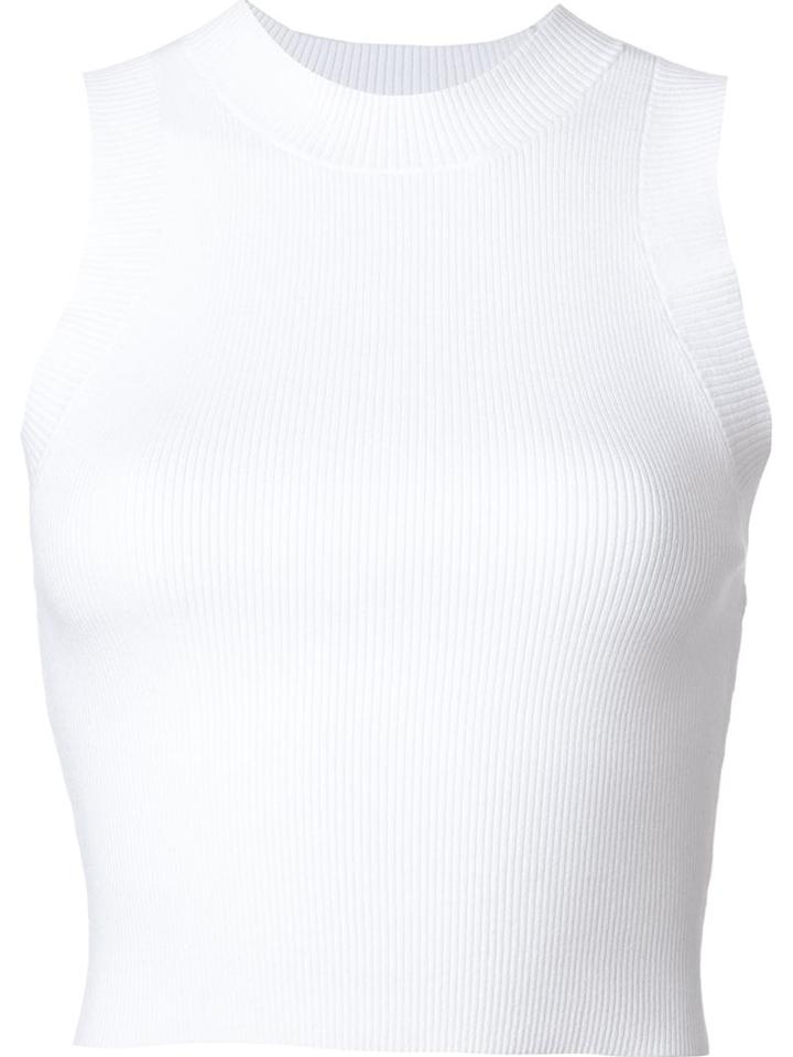 A.l.c. Cropped Tank Top, Women's, Size: S, White, Viscose/polyester