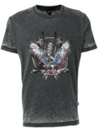 Just Cavalli Graphic Print T-shirt, Men's, Size: Medium, Black, Polyester/cotton