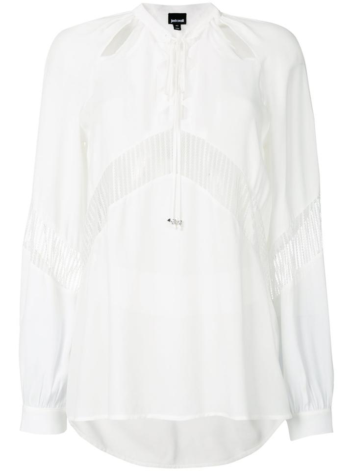 Just Cavalli Lace-up Detail Shirt - White