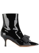 Rochas Bow Detail Ankle Boots - Black