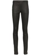 Haider Ackermann Crease Detail Mid-rise Leather Trousers - Black