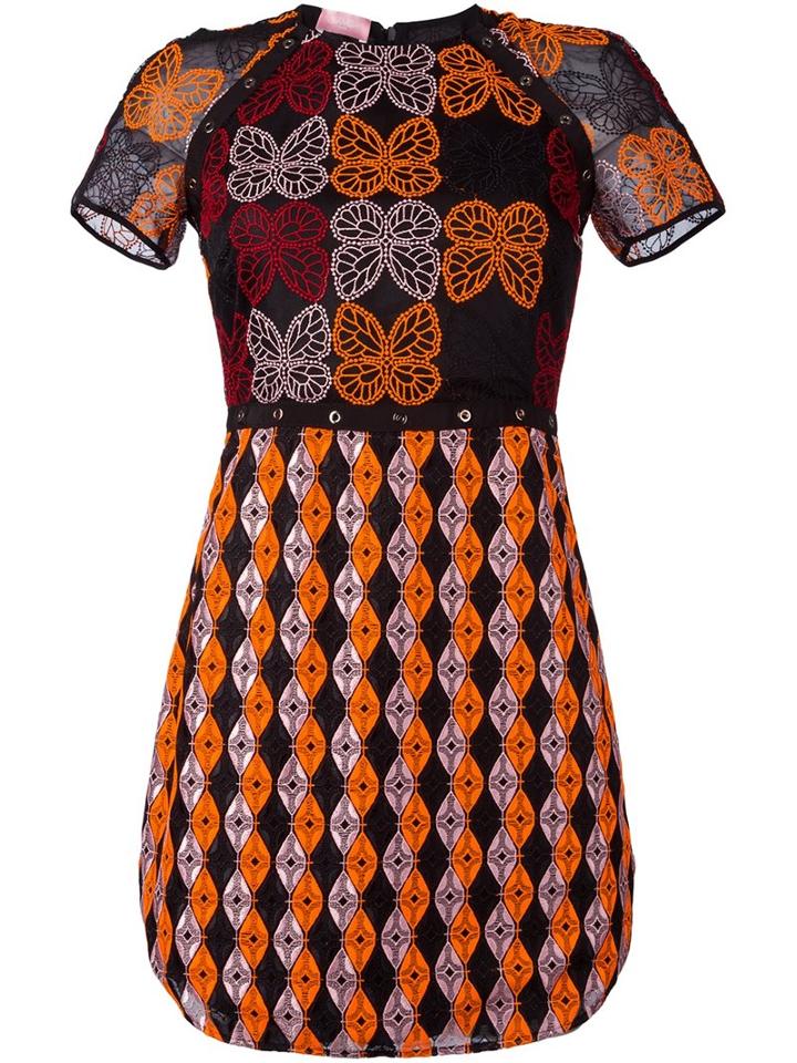 Giamba - Embroidered Dress - Women - Polyester - 44, Black, Polyester