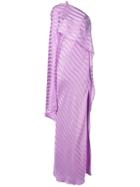 Michelle Mason One-shoulder Cape Gown - Purple