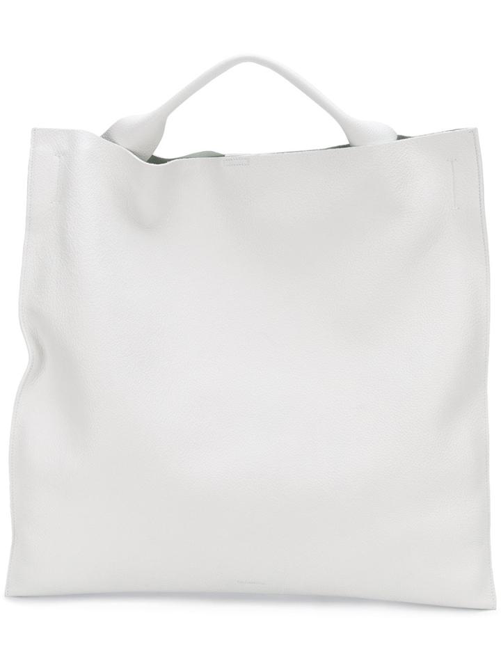 Jil Sander Geometric Tote Bag - White