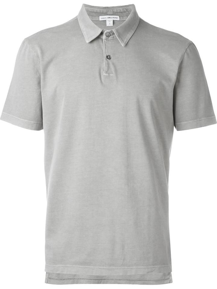 James Perse Classic Polo Shirt, Men's, Size: 4, Grey, Supima Cotton