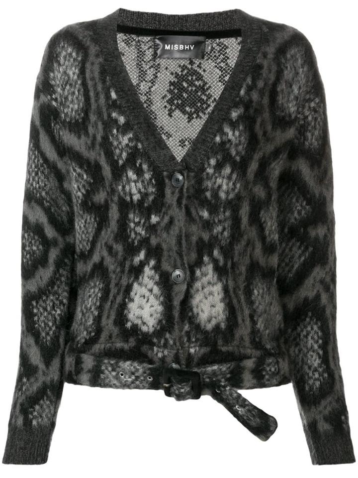 Misbhv Snakeskin Effect Cardigan - Grey