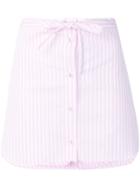 Victoria Victoria Beckham Striped Skirt Shorts - Pink & Purple