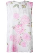 Giambattista Valli Floral Print Blouse, Women's, Size: 40, White, Silk