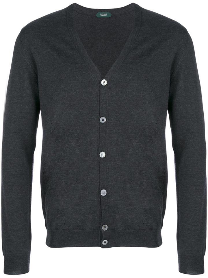 Zanone Front Button Cardigan - Grey