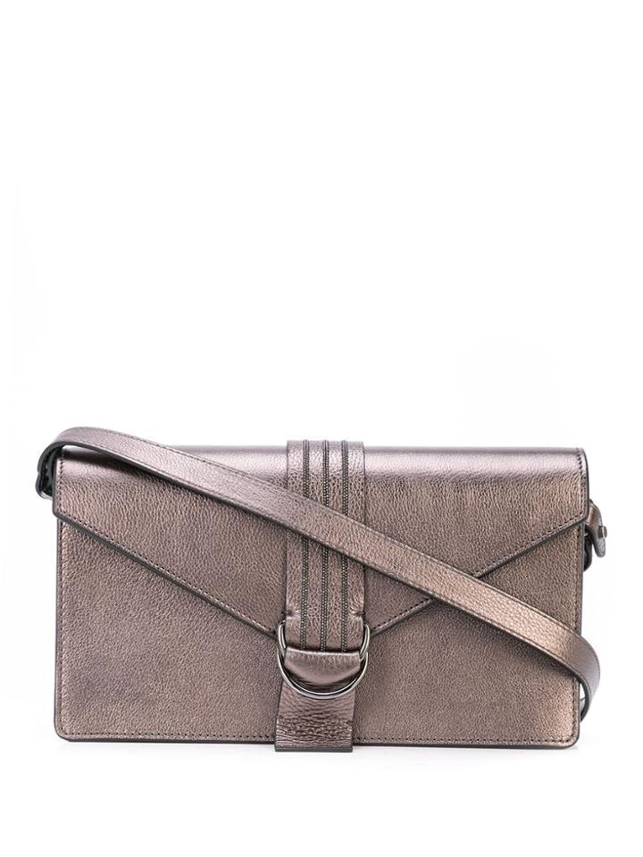 Brunello Cucinelli Foldover Top Shoulder Bag - Grey