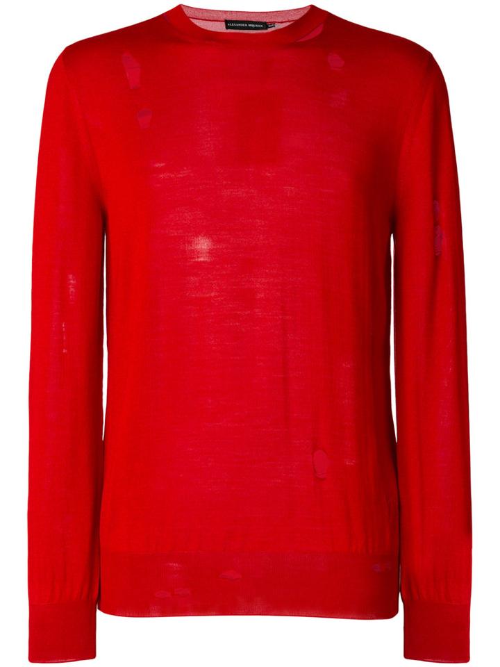 Alexander Mcqueen - Crew Neck Jumper - Men - Silk/wool - Xl, Red, Silk/wool