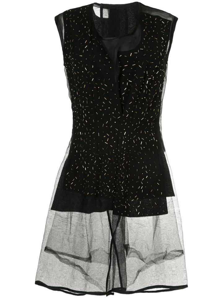 Comme Des Garçons Vintage Felt And Lace Dress - Black
