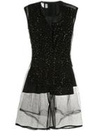 Comme Des Garçons Vintage Felt And Lace Dress - Black