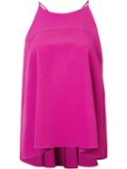 Milly Round Neck Flared Blouse, Women's, Size: 10, Pink/purple, Polyester/spandex/elastane