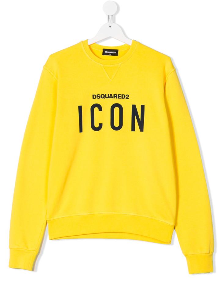 Dsquared2 Kids Teen Logo Print Sweatshirt - Yellow & Orange