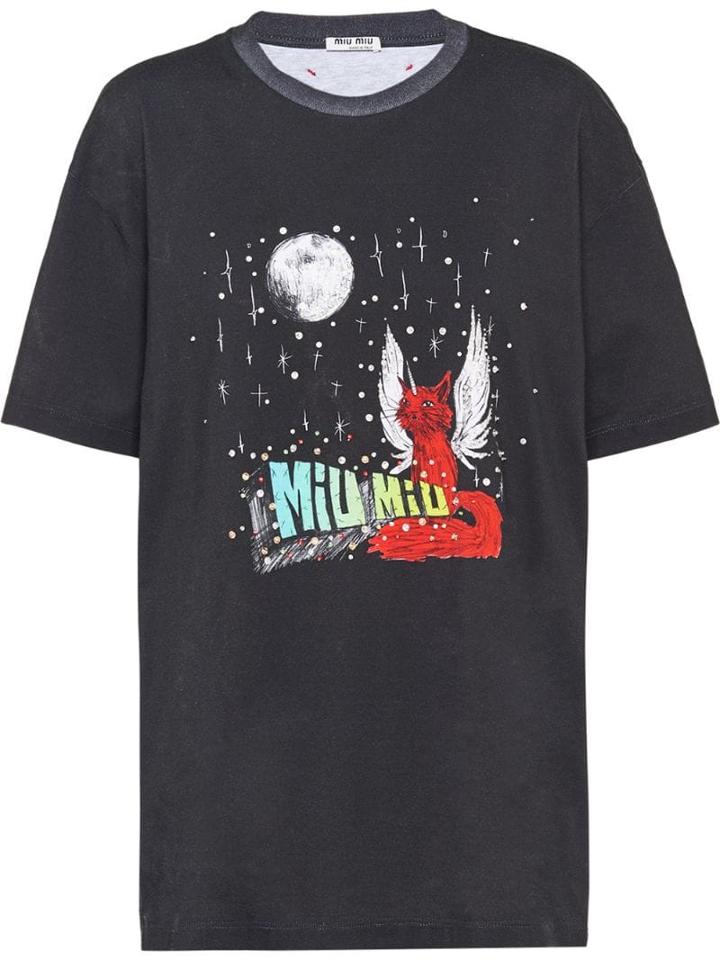Miu Miu X Eri Wakiyama Fantasy Print T-shirt - Black