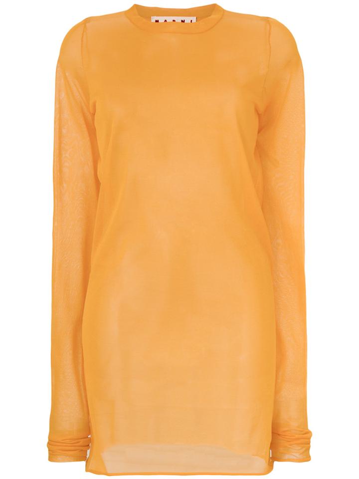 Marni Long Sheer Top - Yellow & Orange