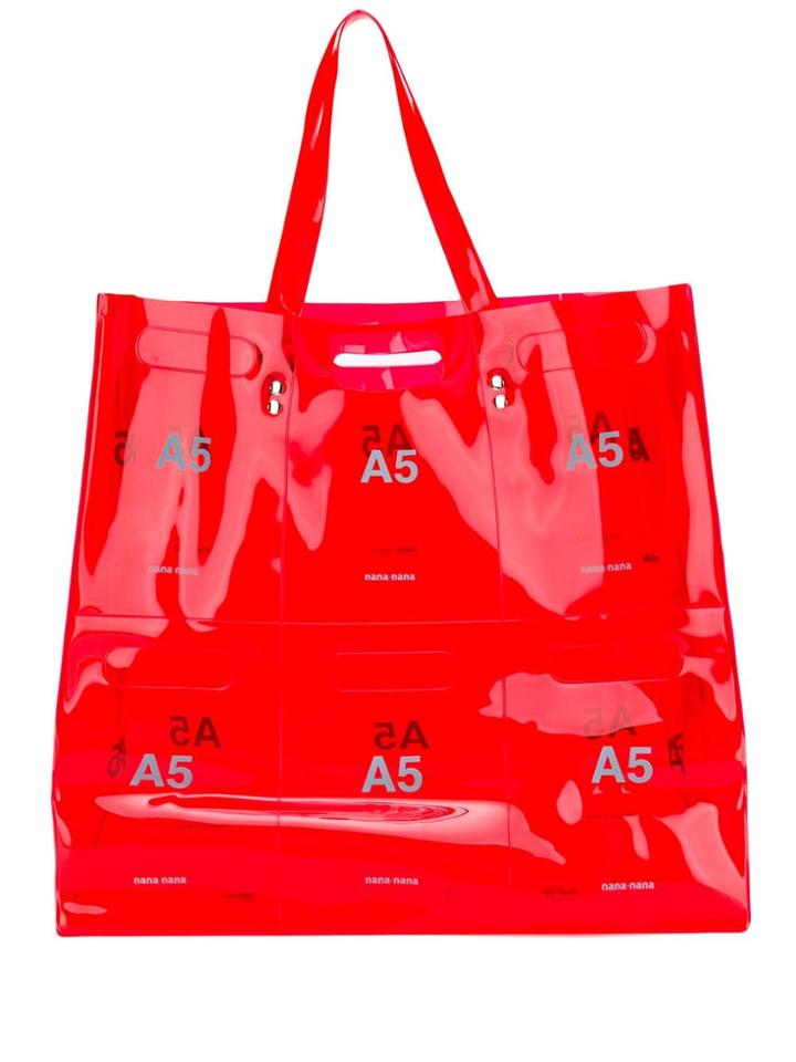 Nana-nana A5 Panelled Tote - Red