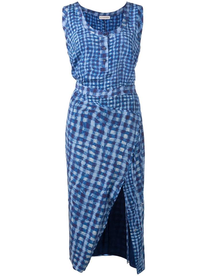 Altuzarra Checked Fitted Dress - Blue