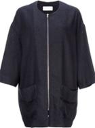 En Route Zipped Boxy Jacket, Women's, Size: 2, Blue, Cotton/hemp/polyester