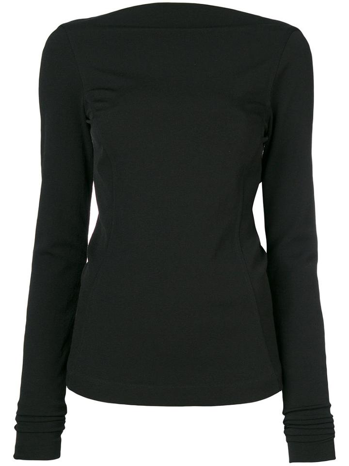 Rick Owens - Back Zip Tpo - Women - Cotton/spandex/elastane/viscose - 46, Black, Cotton/spandex/elastane/viscose
