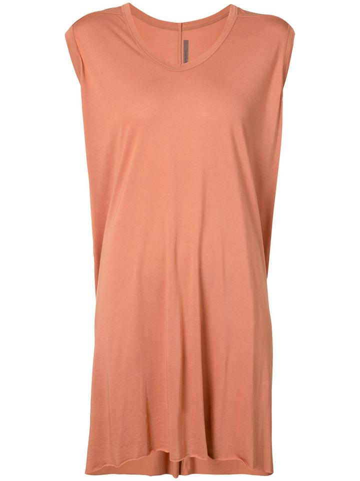 Rick Owens Lilies - Elongated Sleeveless T-shirt - Women - Cotton/polyamide/viscose - 44, Yellow/orange, Cotton/polyamide/viscose