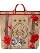 Gucci Embroidered Tote Bag - Neutrals