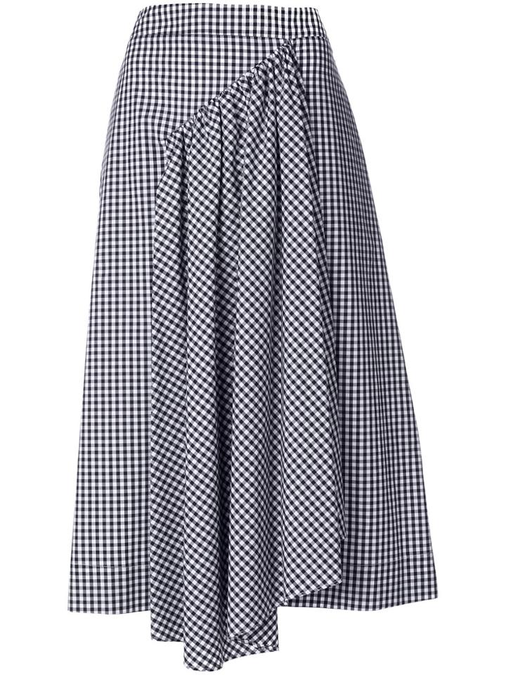 Simone Rocha Gingham Midi Skirt - Black