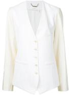 Chloé - Waistcoat Style Collarless Blazer - Women - Cotton/virgin Wool - 40, White, Cotton/virgin Wool