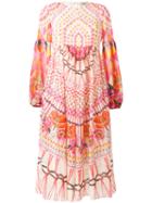 Temperley London Printed Flared Dress, Women's, Size: 10, Pink, Silk