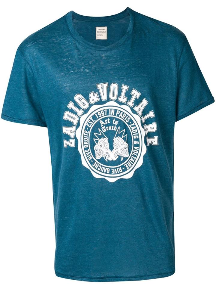 Zadig & Voltaire Logo Print T-shirt - Blue