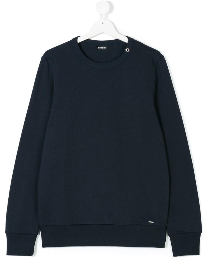 Diesel Kids Eyelet Embellished Sweatshirt - Blue