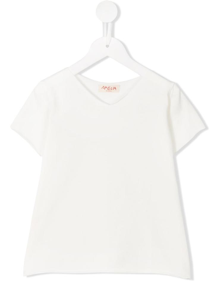 Amelia Milano Plain T-shirt, Toddler Girl's, Size: 2 Yrs, White