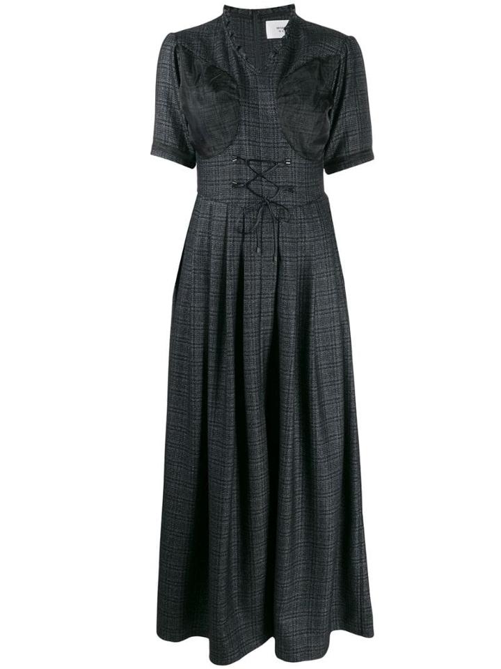 Quetsche Short-sleeve Flared Dress - Black