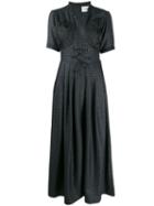 Quetsche Short-sleeve Flared Dress - Black