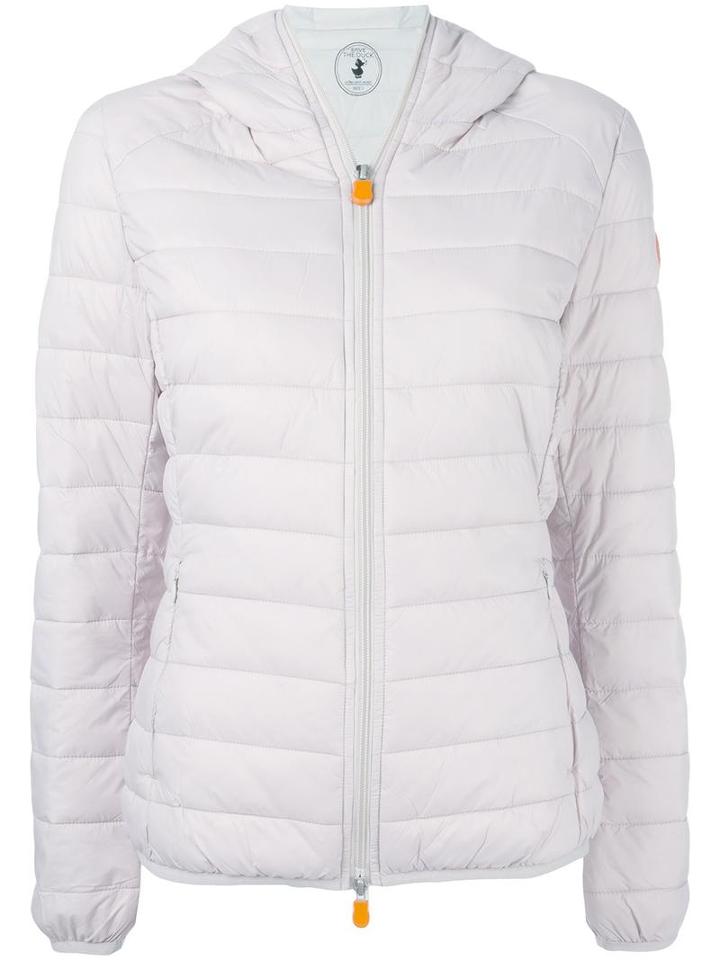 Save The Duck Hooded Padded Jacket, Women's, Size: 2, Nude/neutrals, Nylon/polyester