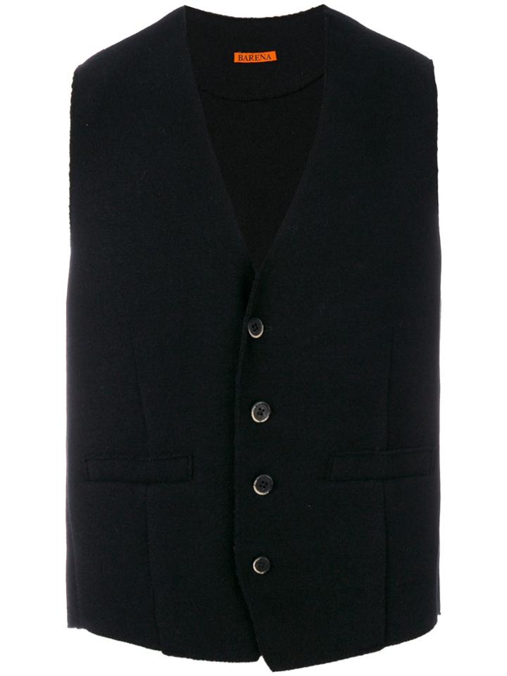 Barena Welt Pockets Knitted Vest - Black