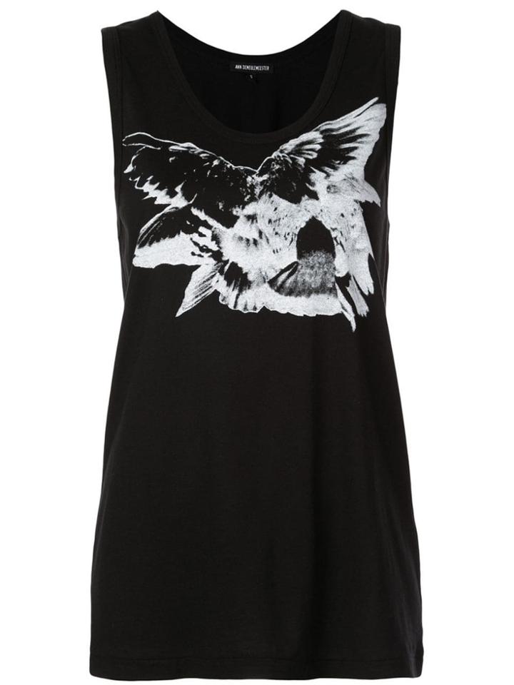 Ann Demeulemeester Abstract Print Vest - Black