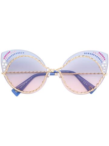 Marc Jacobs Eyewear Oversized Embellished Cat Eye Sunglasses - Blue
