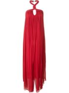 Jay Ahr Halterneck Evening Gown, Women's, Size: 42, Red, Silk/nylon