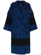 Alanui Animalier Knit Wool Coat - Blue