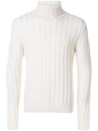 Ami Alexandre Mattiussi Turtleneck Flat Ribbed Sweater - White
