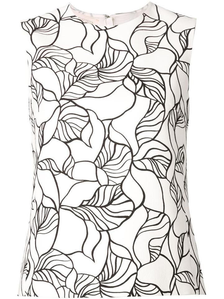 Giambattista Valli Leaf Print Sleeveless Top