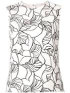 Giambattista Valli Leaf Print Sleeveless Top